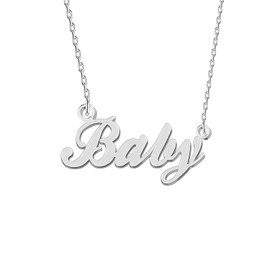 GR35Z9 Baby Name Necklace Silver for Women Dainty Letter Pendant Jewelry Necklace for Mother
