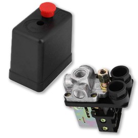 240V 20A 90-120175PSI Pressure Switch Air Compressor, 4 Hole Air Compressor Pressure Switch with On/Off Switch, Pressure Switch, Control Valve, Regulator, Compressor Switch