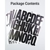 3 Inch Sticky Letter Number Stickers, 6 Sheets Stick On