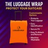 The Luggage Wrap - Medium, Durable, Orange Water-Resistant Luggage Cover