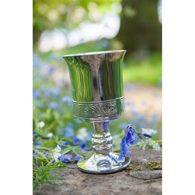 Wentworth Pewter - Kells Celtic Band Pewter Goblet, Wine Goblet,