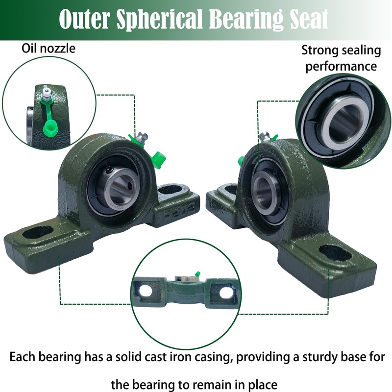 SACKORANGE 2 Pack UCP202-10 Pillow Block Bearing - 5/8" Mounted