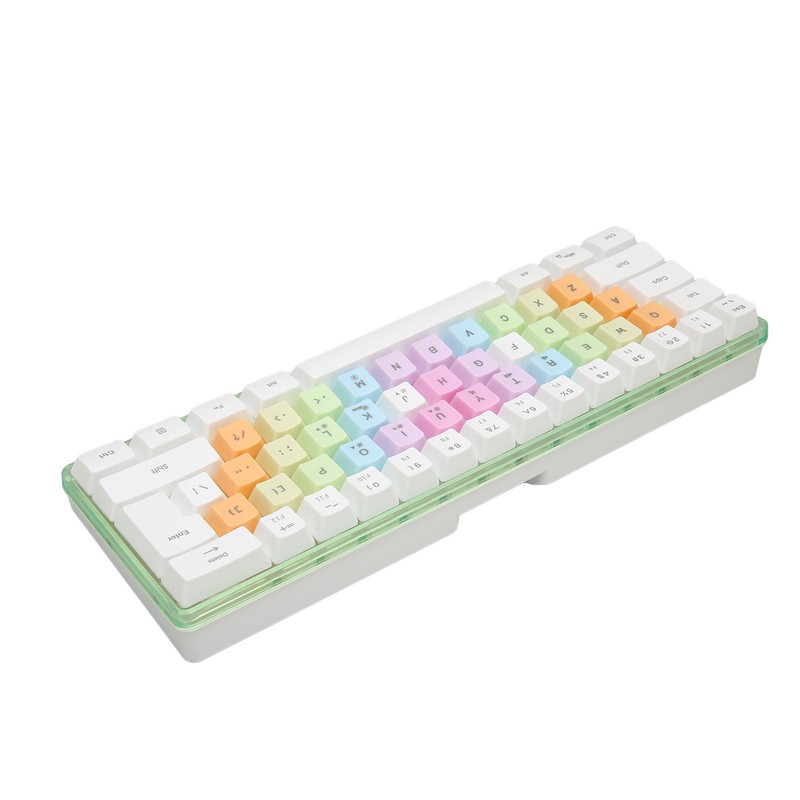61 Keys Mechanical Keyboard RGB Backlight Colorful Keycaps Mini Wired