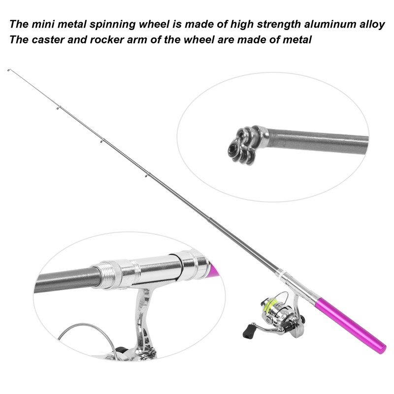 Portable Mini Pen Shape Fishing Rod Pole Pocket Retractable Fishing