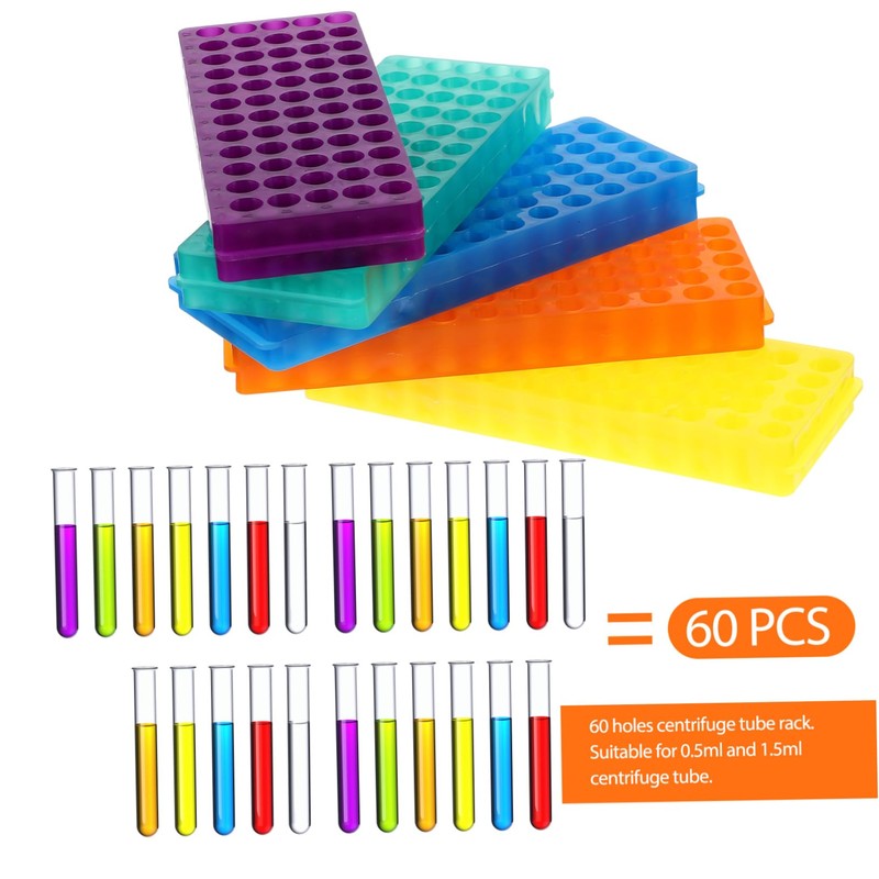 Hohopeti 5pcs Tube Racks for Microcentrifuge Vial Tube Holder Double