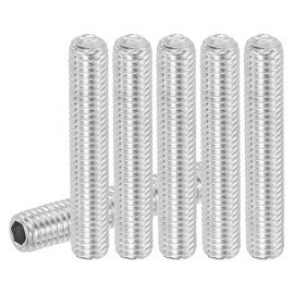 PATIKIL 30 Pcs Hex Socket Grub Screw, M5x35mm Flat Point Grub Bolt 304 Stainless Steel Head Socket Set Screws for Door Handles Light Fixture Repair