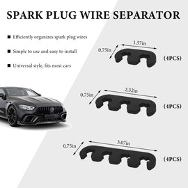 ZNDAW 12 PCS Spark Plug Wire Separator, 7mm 8mm 8.5mm 8.8mm Ignition Wire Separators Holder Clamp, Engine Spark Plug Looms Divider Kit to Fix and Organize Wires, Car Accessories (Black)