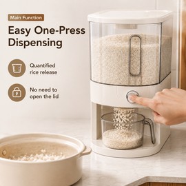 5KG Rice Dispenser for Kitchen Storage – Sealed Dry Food Container with Push-Button Dispensing & Clear Window