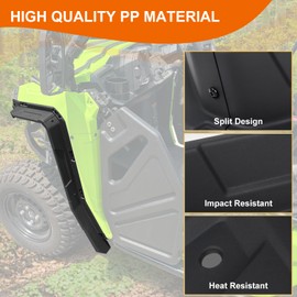 CUSAUTV Front Fender Flares Compatible with 2021-2025 Honda Pioneer 520; 2015-2023 Honda Pioneer 500 Accessories Front Combined Mud Flaps Mud Guards