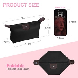 Aucuu Small Cosmetic Bag, Makeup Bag, Toiletry Bag, Makeup Bag, Mini Travel Bags for Makeup Brushes, Cosmetic Bag for Travel, Holidays and Everyday Use, #5 Black-6pcs