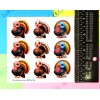 Stickasaurus Wrecks Thanksgiving Turkeys Sticker Sheet