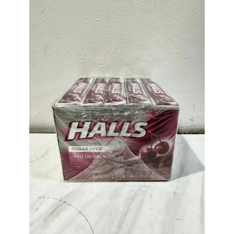 Halls Black Cherry Sugar Free Cough Drops - 180 Drops