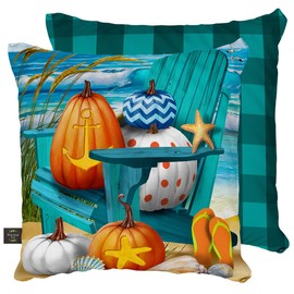 Briarwood Lane Fall at The Beach Pillow 17" x 17"