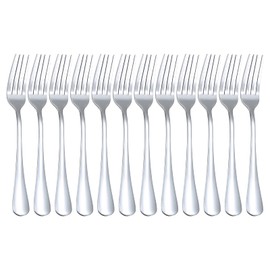 QUCHER 7.2" Dinner Forks, Table Fork Tableware, Stainless Steel Cutlery Sets for Home Kitchen Restaurant(12 Pack)