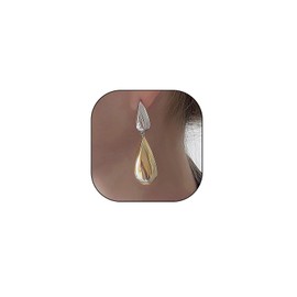 Chunky Gold Waterdrop Statement Earrings for Women Layered Patchwork Geometric Teardrop Dangle Earrings Minimalist Metal Drop Earrings Jewelry Gifts (Gold)