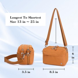 NEICOA Anti-Theft Nylon Crossbody Bags for Women,RFID Travel Purse with Multi-Pockets,Small Shoulder Bag for Vacation(Brown)