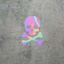 Decal Stickers of Skull and Crossbones Death Head Skeleton (Hologram) (Set of 2) Premium Waterproof Vinyl Decal Stickers for Laptop Phone Accessory Helmet Car Window Mug - BICVER1586591HOW19Y24