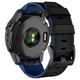 ISABAKE Leather Strap for Fenix 7X/6X Pro/5X Plus, 26mm QuickFit Watch Replacement Band