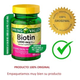 Spring Valley Biotina 1,000 Mcg 150 Softgels