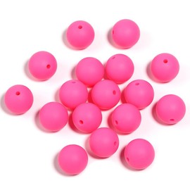 【B170】 Beads for DIY Projects: 15mm Round, Mixed Color, 30Qty PRINT, 50Qty SOLID Silicone Beads - B170:_YM384