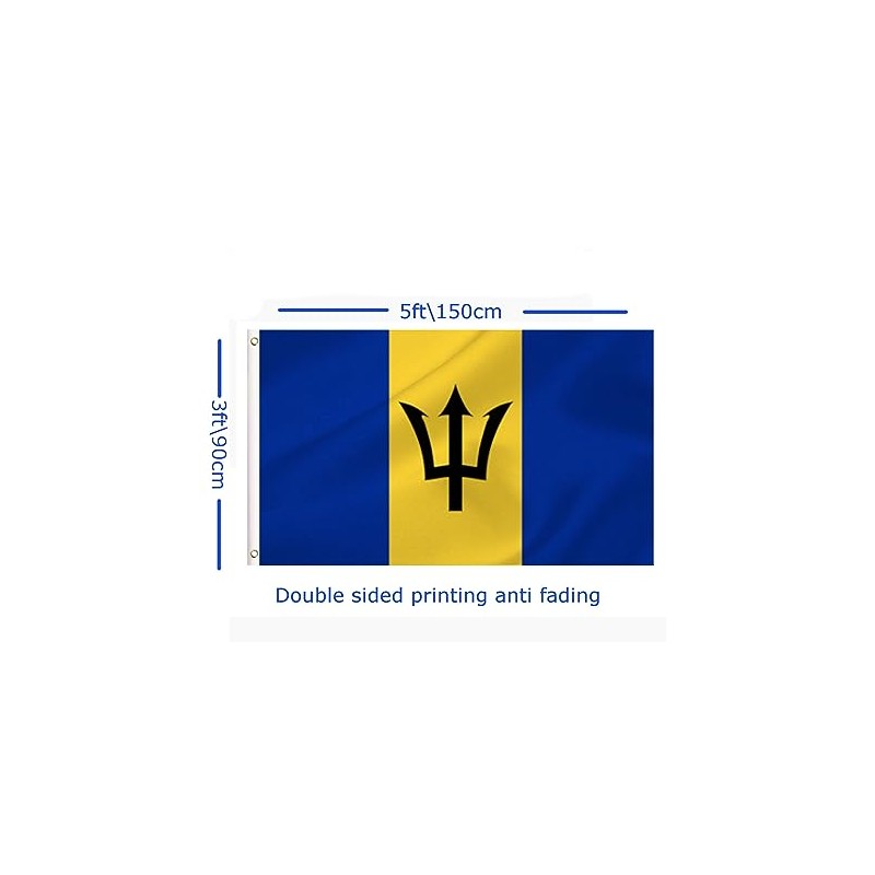 LARGE Barbadian Flag, 3x5Ft Barbados Flags Banner For Indoor Outdoor