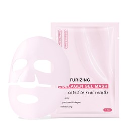 4 Stück Bio Collagen Maske, GCVSE Organic Collagen Real Deep Mask, Anti-Aging Feuchtigkeit, Anti-Falten, Pore Straffung, Verbesserung der Elastizität der Haut Bio Collagen Overnight Maske (Rosa)