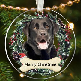 Black Lab Ornament - Black Lab Christmas Ornaments - Black Lab Gifts for Women Men - Dog Lovers Gifts for Women Men - Black Lab Christmas Ornaments - Acrylic Christmas Dog Black Lab Ornament 2024