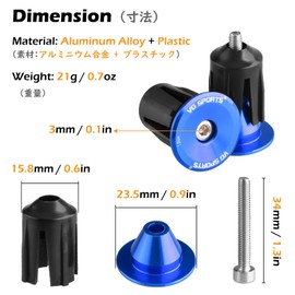 TRIWONDER Bicycle Handlebar Plugs End Plugs for Bicycle Handlebar Grips Aluminium Red 23.5 mm Pack of 2