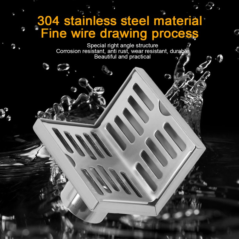 Corner Floor Drain 304 Stainless Steel Surfaces Drawing Process L