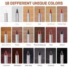 SEISSO Wood Filler Stick, 18 Colors Furniture Crayons for Scratches, Furniture Scratch Repair Wax Filler Stick, Perfect for Restore Hardwood Floor, Holes, Crack, Laminate, Carpenters, Tables, Desks