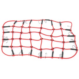 RC Elastic Luggage Net, RC Luggage Net, RC Elastic Luggage Net with Hook for 1/10 1/8 RC Vehicles RC Crawler Truck Roof Rack Car Accessor(Red)