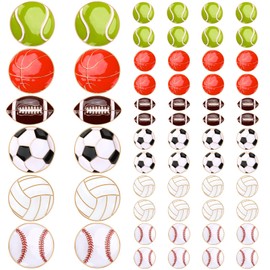 SANNIX 60Pcs Sports Ball Lapel Pins, Bulk Baseball Basketball Soccer Football Volleyball Tennis Enamel Pins Sports Brooches for Backpacks Clothes Bags Hats Accessories