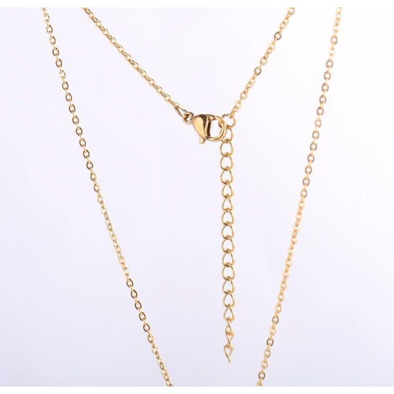 HUAN XUN Big Initial A Necklaces Stainless Steel Jewelrys Name