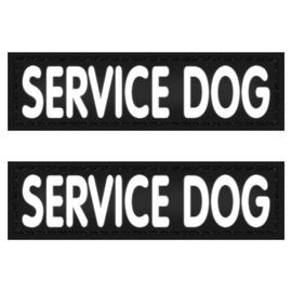 IronSeals Set of 2 Reflective Dog Vest Harness Patches, Removable Service Dog Patches with Reflective Printed Letters for Emotional Support Therapy Dog Vest Harness Collar or Leash