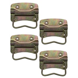 Fuxxer® 4 x Metal Folding Handles for Chests, Boxes, Cases, Brass 90 x 65 mm