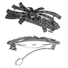 Bella Deal Bella Barrette Hairclip Med Size Rhodium Color $1.99 12-86750-3 Gray Black