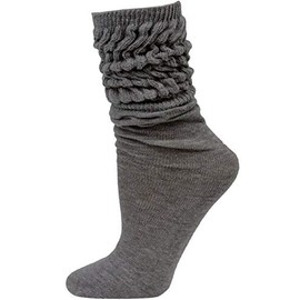 The Branch Eloise Women's Cotton Slouch Socks, Woman's Knee High Boot Socks (Jet Gray)