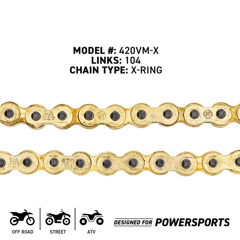 NICHE Gold 420 X-Ring Chain 104 Links With Connecting Master