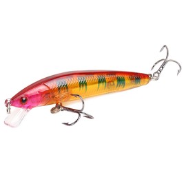 MARJELLY Floating Fishing Lure Casting Bait Sinking Bass Lures Trolling Minnow with Strong Hooks Topwater Crankbaits Artificial Jerkbait for Walleye Trout Freshwater Saltwater, Pink Head Yellow