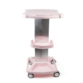 PanDair Beauty Salon Trolley Stand For Salon Pedestal Hair Instrument Tray Beauty Hairdresser Stand Rolling Cart Wheel Aluminum Alloy Trolley Work Table Storage Stand Assembled US Stock (Pink)