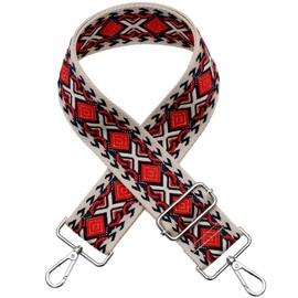 AYUEBO Adjustable Crossbody Shoulder Strap for Women - Replacement Bag Strap - Compatible with Handbags, Shoulder Bags, Crossbody Bags - B-red - Nylon Cotton Mix