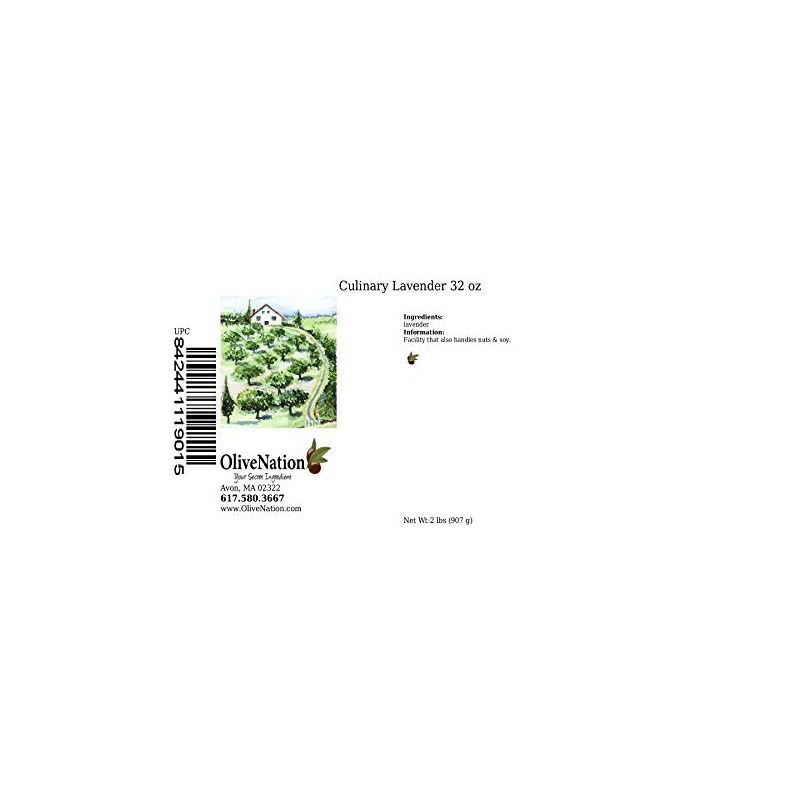 OliveNation Culinary Lavender, 100% Raw Dried Lavender Flower Buds, Floral