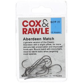 Cox & Rawle Aberdeen Match Sea Fishing Hook Size 1 Black (10pcs)