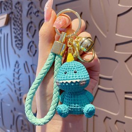 TOU-BEGUIN Charms Keychain, Cute Green Dinasaur Car Key Ring Decoration, Delicate Handbag Keys Resin Accessories Gifts for Kids Boys Girls Women