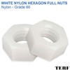 TERF® M10 Hex Hexagon Nut M10 (10mm) White Nylon Hex
