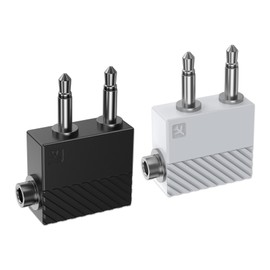 KAIY Airplane Headphone Adapter Dual 3.5mm Male to 3.5mm Female, AUX Airplane Audio Jack Adapter for Headphones, Plane Splitter to Plug Flight Connector for EVA Airlines/Delta/Emirates (2 Pack)