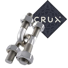 Hanayama and Crux Hanayama Cast U-U Puzzle - Level 4 of 6 - Fairly Hard - Includes Crux Sticker