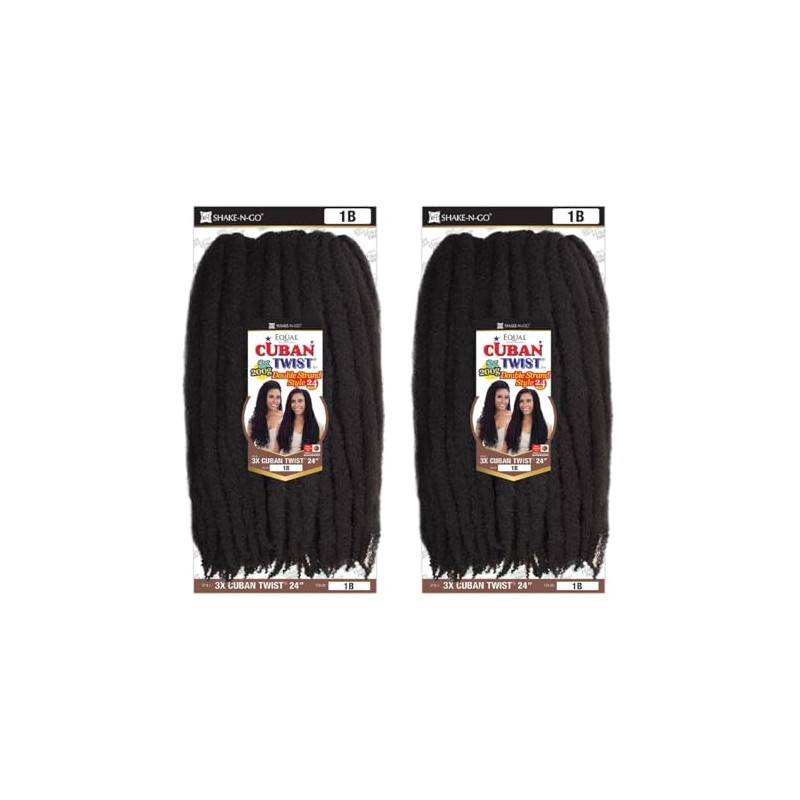 SHAKE-N-GO 3x Cuban Twist 24" (2-PACK) (OFF BLACK 1B)