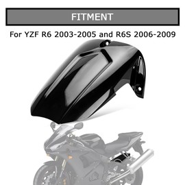 PSLER Guardabarros trasero para Yamaha YZF R6 2003-2005 y R6S 2006-2009 (negro)