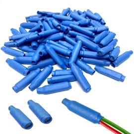 Low Votage Type B Connectors with Filled Silicone Wet for Telephone Alarm System Wire Crimp Bean Splice (100pcs, Blue)